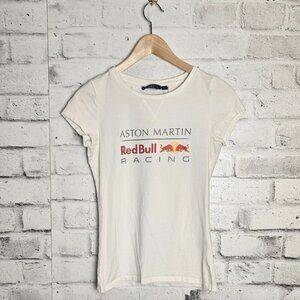Aston Martin Red Bull Racing F1 Tee Womens Medium Logo Shirt White